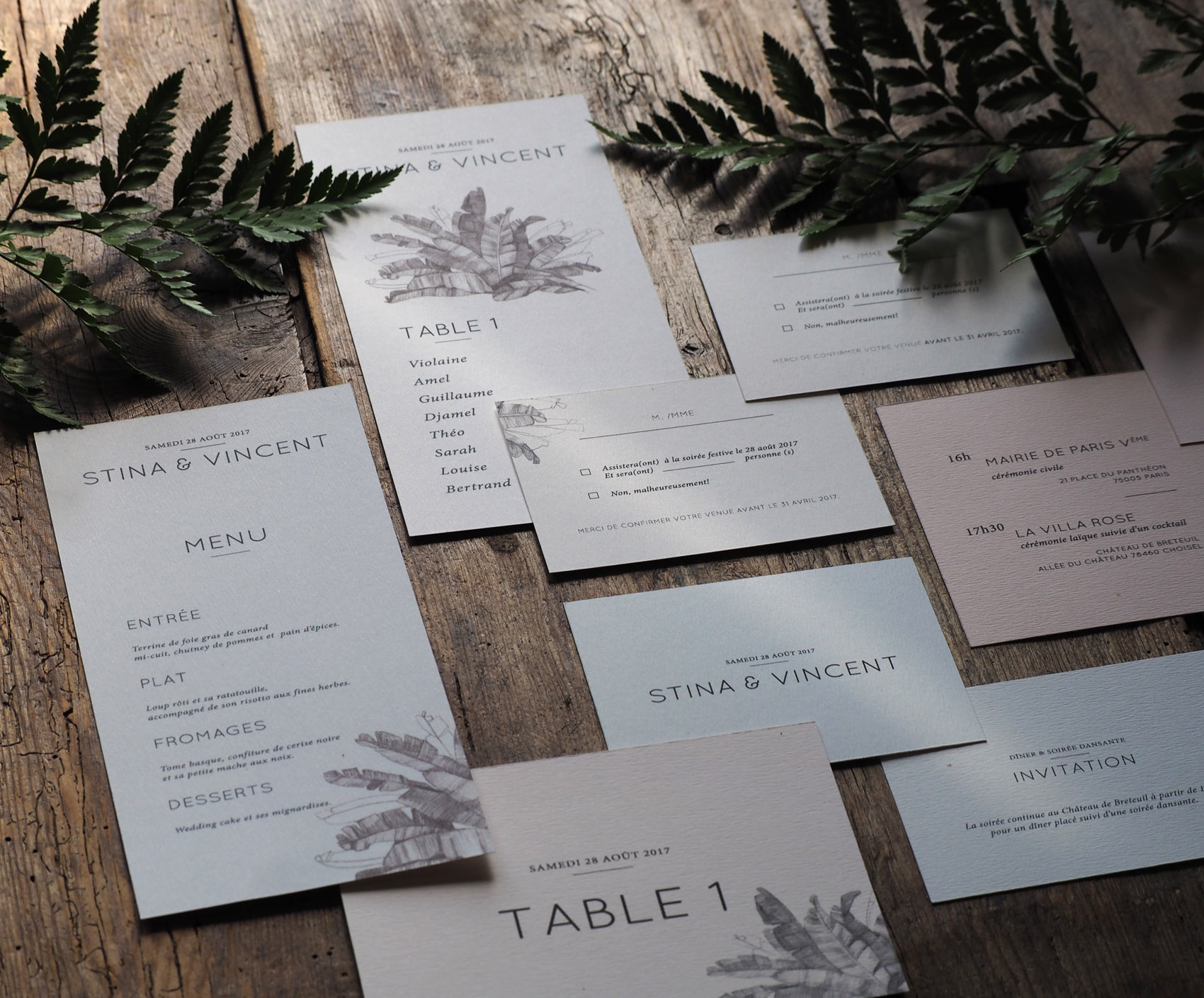 Septembre Papeterie collection originale faire part mariage Palmeraie