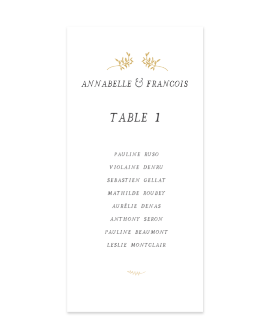 Plan de table • Brindille