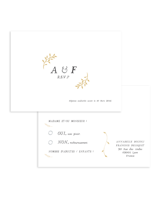 Carte RSVP • Brindille