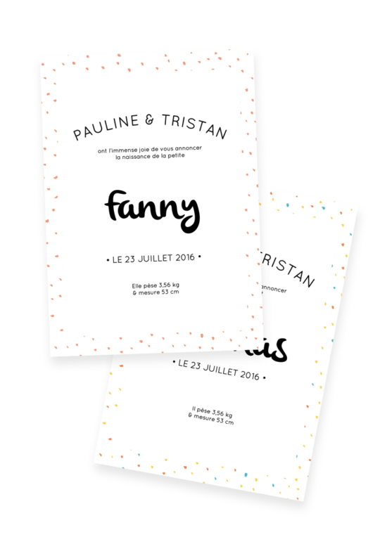 Faire Part Naissance • Confettis