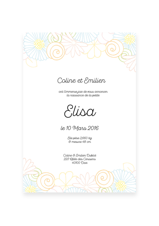 Faire Part Naissance • Printemps – Image 3