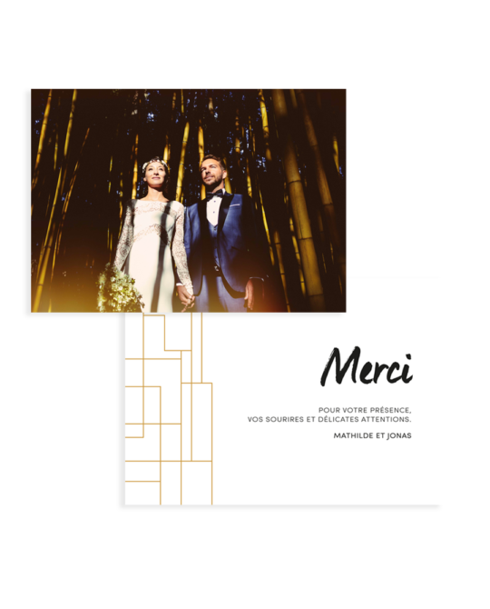 Carte remerciement • Gold Line