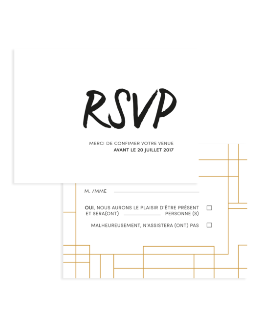 Carte RSVP • Gold Line