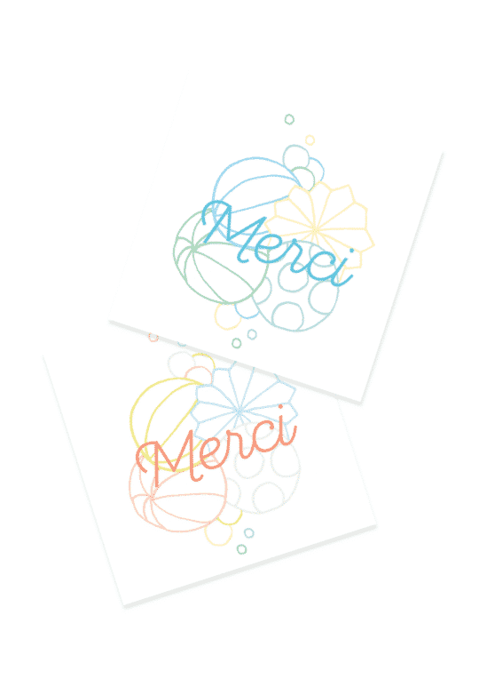 Carte remerciement • Bulles