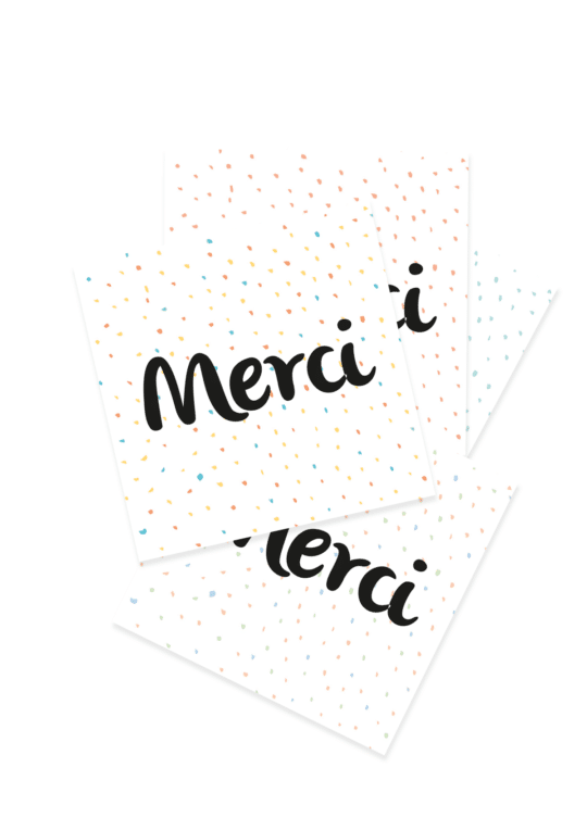Carte remerciement • Confettis