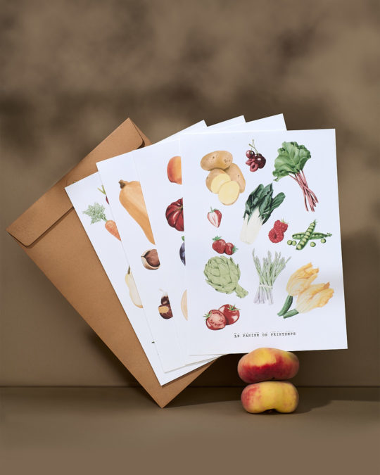Les 4 Affiches Paniers Fruits & Légumes de saison