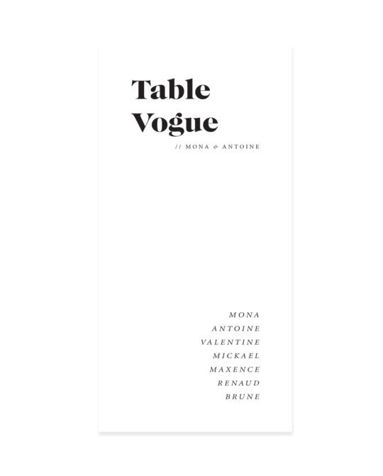 Plan de table • Vogue