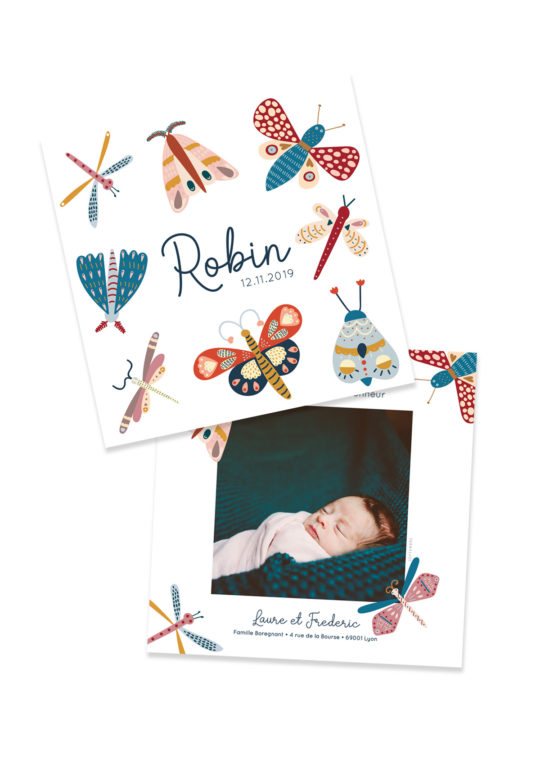 Faire Part Naissance • Papillons