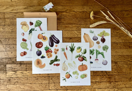 Les 4 Affiches Paniers Fruits & Légumes de saison – Image 2