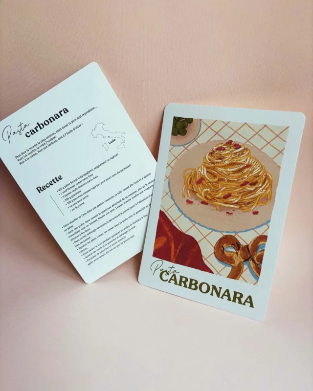 RECTO / VERSO

Des illustrations oui, mais pas que !
Un peu d’histoire et surtout LA recette 

🚨quoi de mieux que les pâtes carbonara pour illustrer le thème: attention dans ce guide, je mets fin au débat !! 

#carbonarasanscremeetlardonsvp